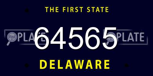 64565 Delaware License Plate