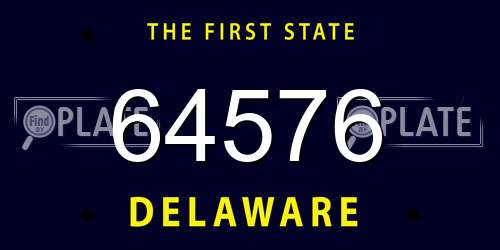 64576 Delaware License Plate