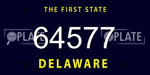 64577 Delaware License Plate