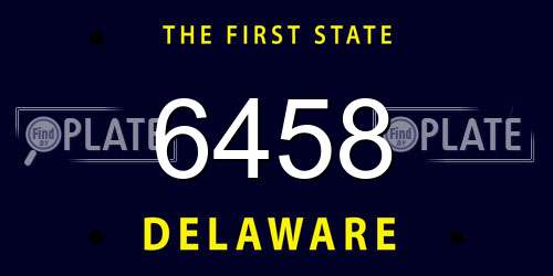 6458 Delaware License Plate