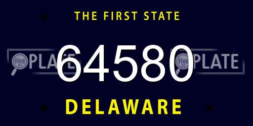64580 Delaware License Plate
