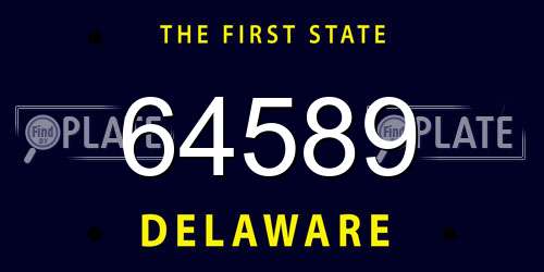 64589 Delaware License Plate