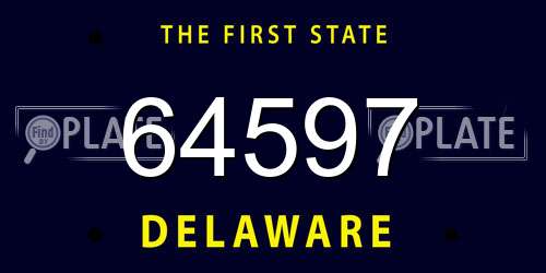 64597 Delaware License Plate