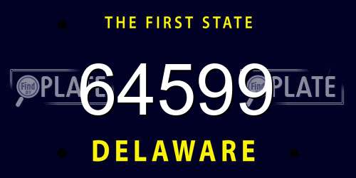 64599 Delaware License Plate