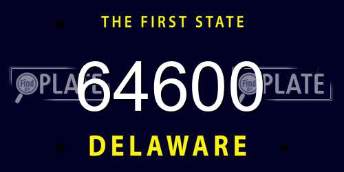 64600 Delaware License Plate
