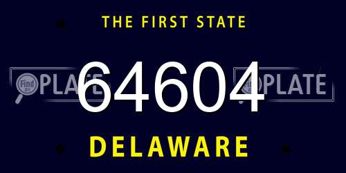 64604 Delaware License Plate