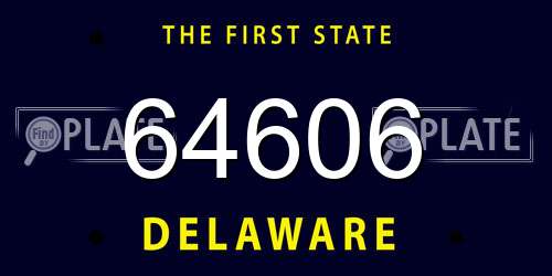 64606 Delaware License Plate