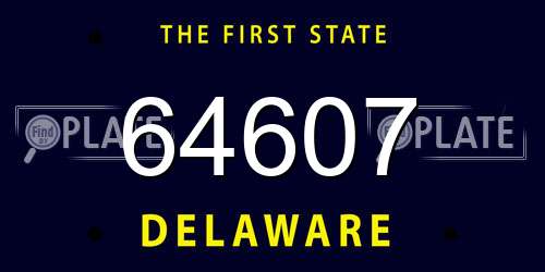 64607 Delaware License Plate