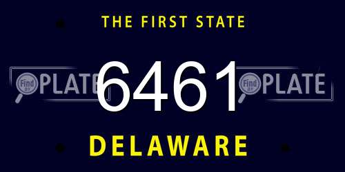 6461 Delaware License Plate