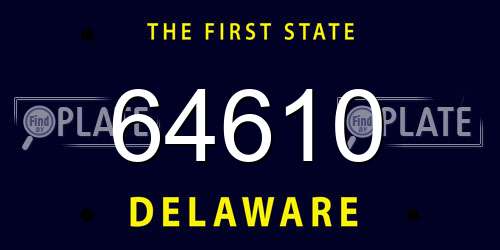 64610 Delaware License Plate