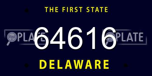 64616 Delaware License Plate