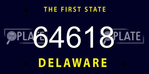 64618 Delaware License Plate