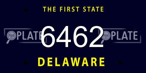 6462 Delaware License Plate