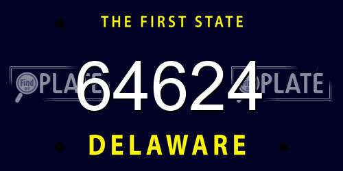 64624 Delaware License Plate