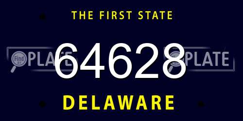 64628 Delaware License Plate