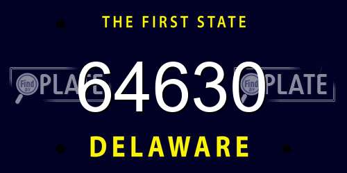 64630 Delaware License Plate