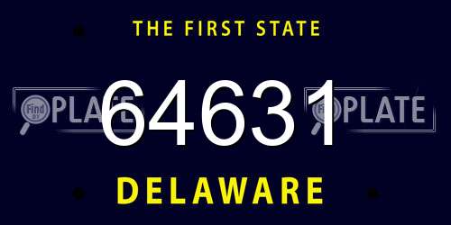 64631 Delaware License Plate