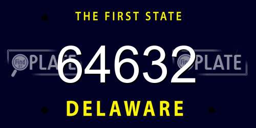64632 Delaware License Plate