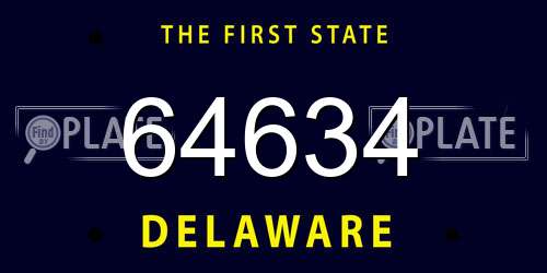 64634 Delaware License Plate