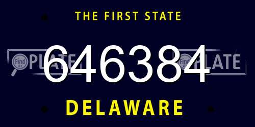 646384 Delaware License Plate