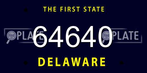 64640 Delaware License Plate