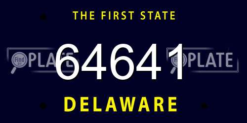 64641 Delaware License Plate