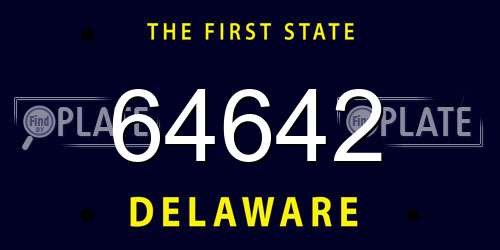 64642 Delaware License Plate