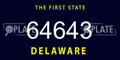 64643 Delaware License Plate