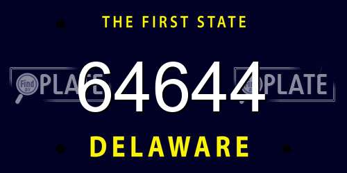 64644 Delaware License Plate