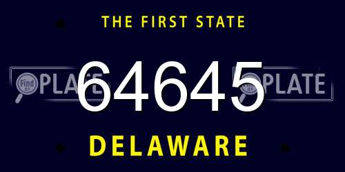 64645 Delaware License Plate