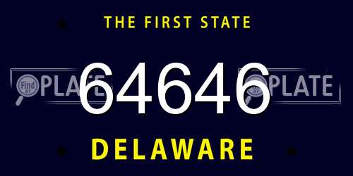 64646 Delaware License Plate