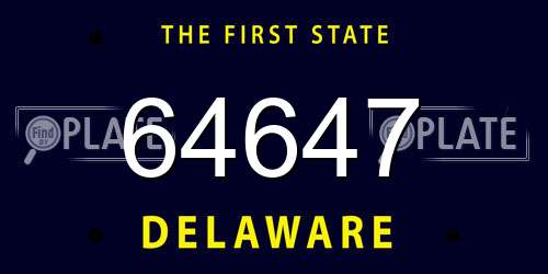 64647 Delaware License Plate