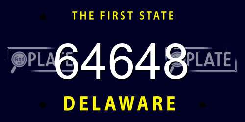 64648 Delaware License Plate