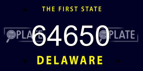 64650 Delaware License Plate