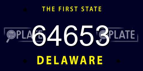 64653 Delaware License Plate