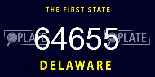 64655 Delaware License Plate