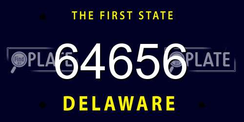 64656 Delaware License Plate