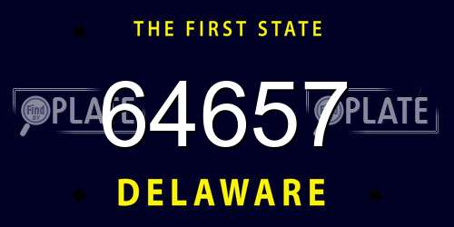 64657 Delaware License Plate