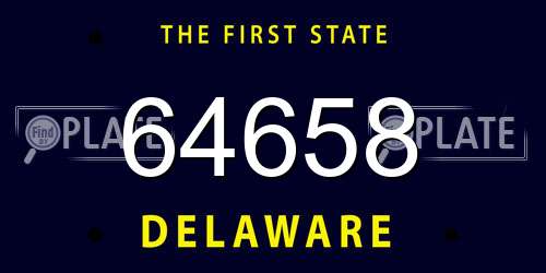 64658 Delaware License Plate