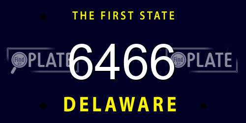 6466 Delaware License Plate