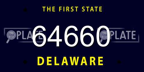 64660 Delaware License Plate