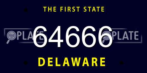 64666 Delaware License Plate