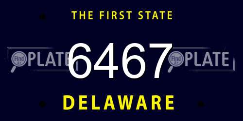 6467 Delaware License Plate