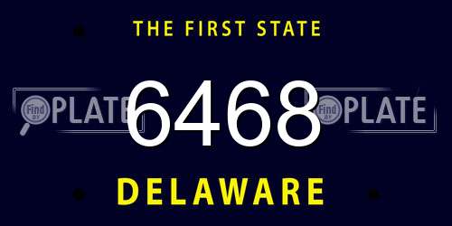 6468 Delaware License Plate