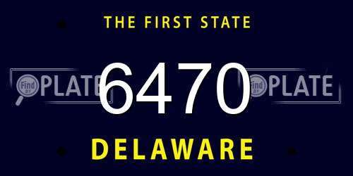 6470 Delaware License Plate