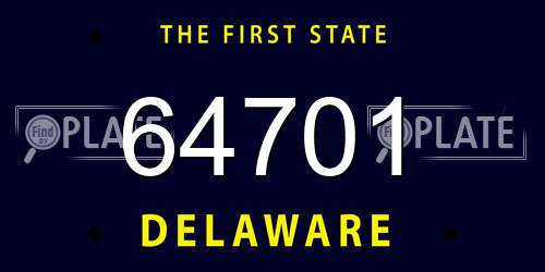 64701 Delaware License Plate