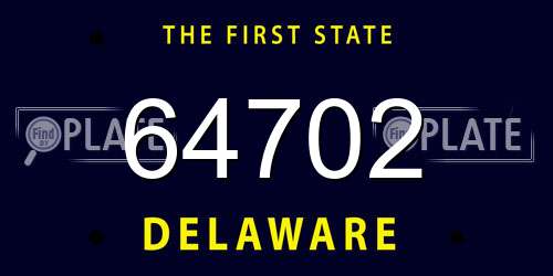 64702 Delaware License Plate