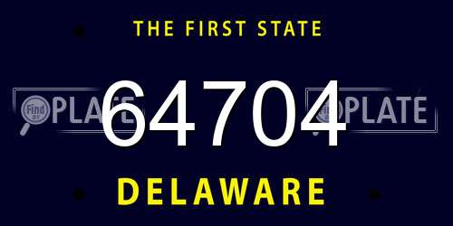 64704 Delaware License Plate
