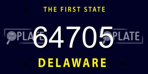 64705 Delaware License Plate