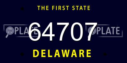 64707 Delaware License Plate